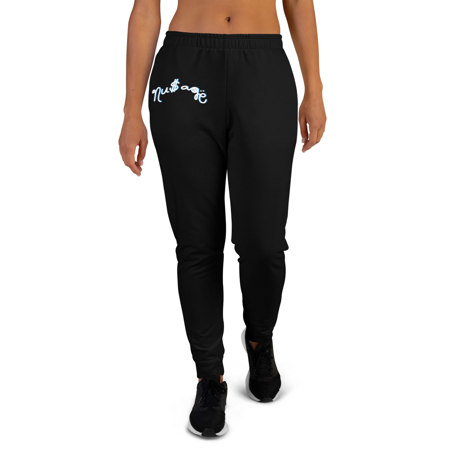 NuSage Blue Logo Women's Joggers (Black)