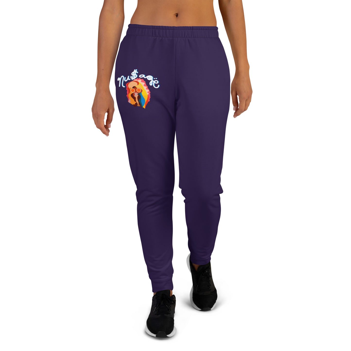 NuSage White with Blue Accent Awaken Women's Joggers (Deep Purple)