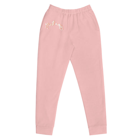 NuSage Blue Logo Women's Joggers (Soft Pink