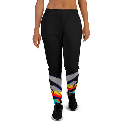 Black Flaming Legs Joggers (Women)