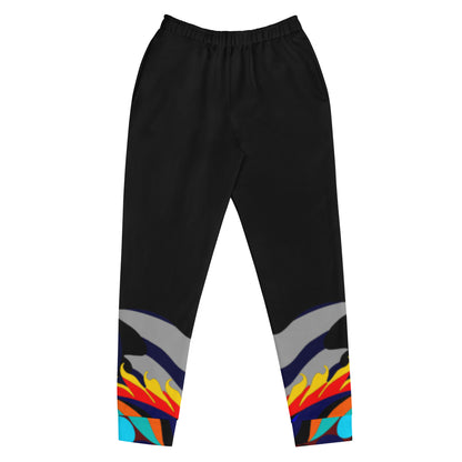 Black Flaming Legs Joggers (Plus Size)