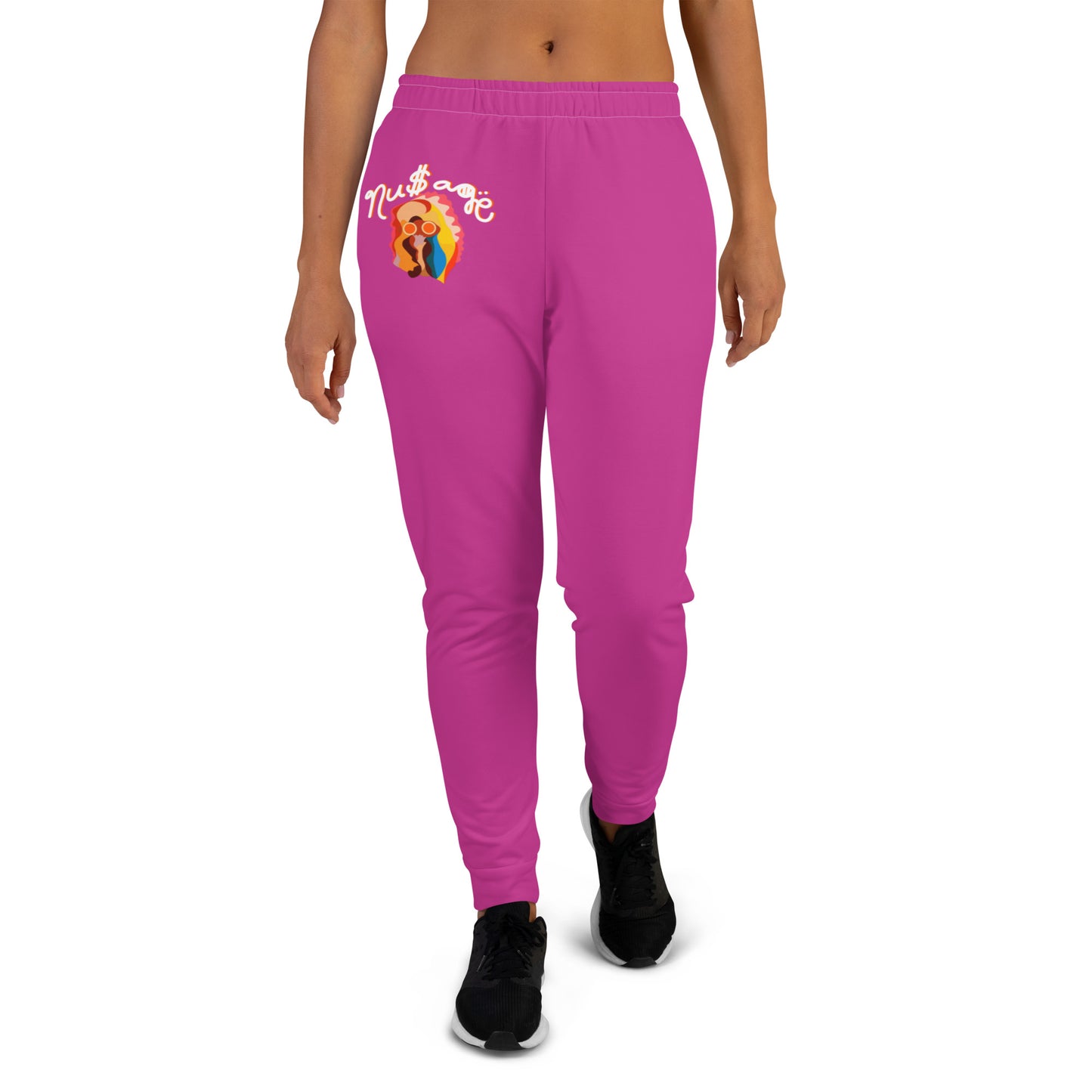 NuSage Blue Logo Emblem Women's Joggers (Dark Pink)