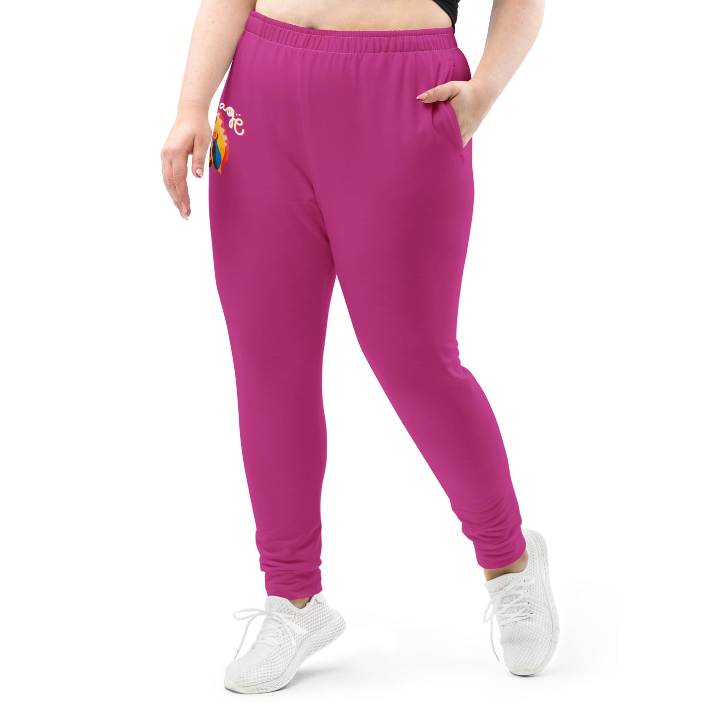 NuSage Blue Logo Emblem Women's Joggers (Dark Pink)