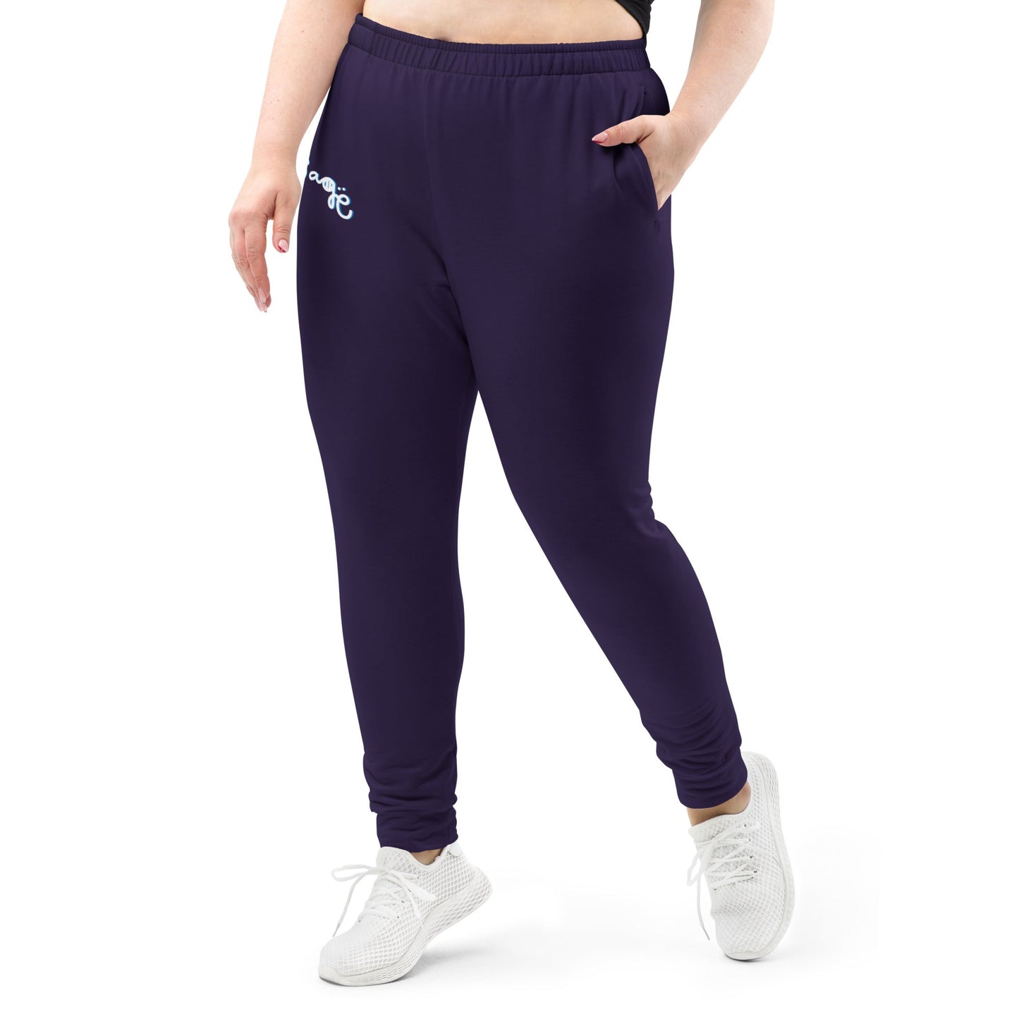 NuSage Blue Logo Women's Joggers (Deep Purple) (Plus Size)