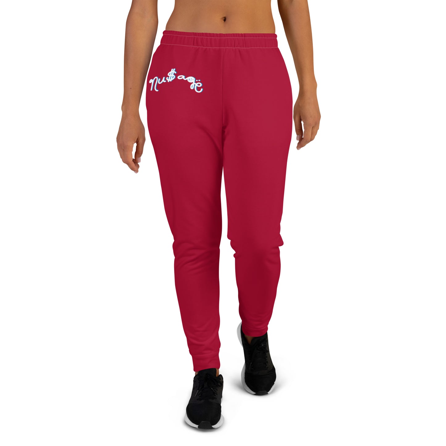 NuSage Blue Logo Women's Joggers (Cherry Red)