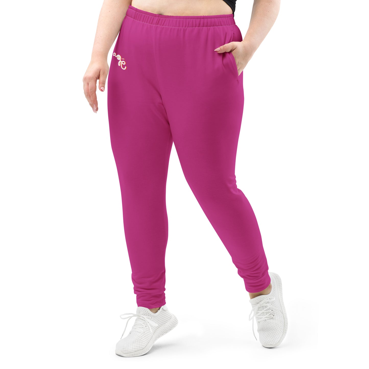 NuSage Blue Logo Women's Joggers (Dark Pink) (Plus Size)