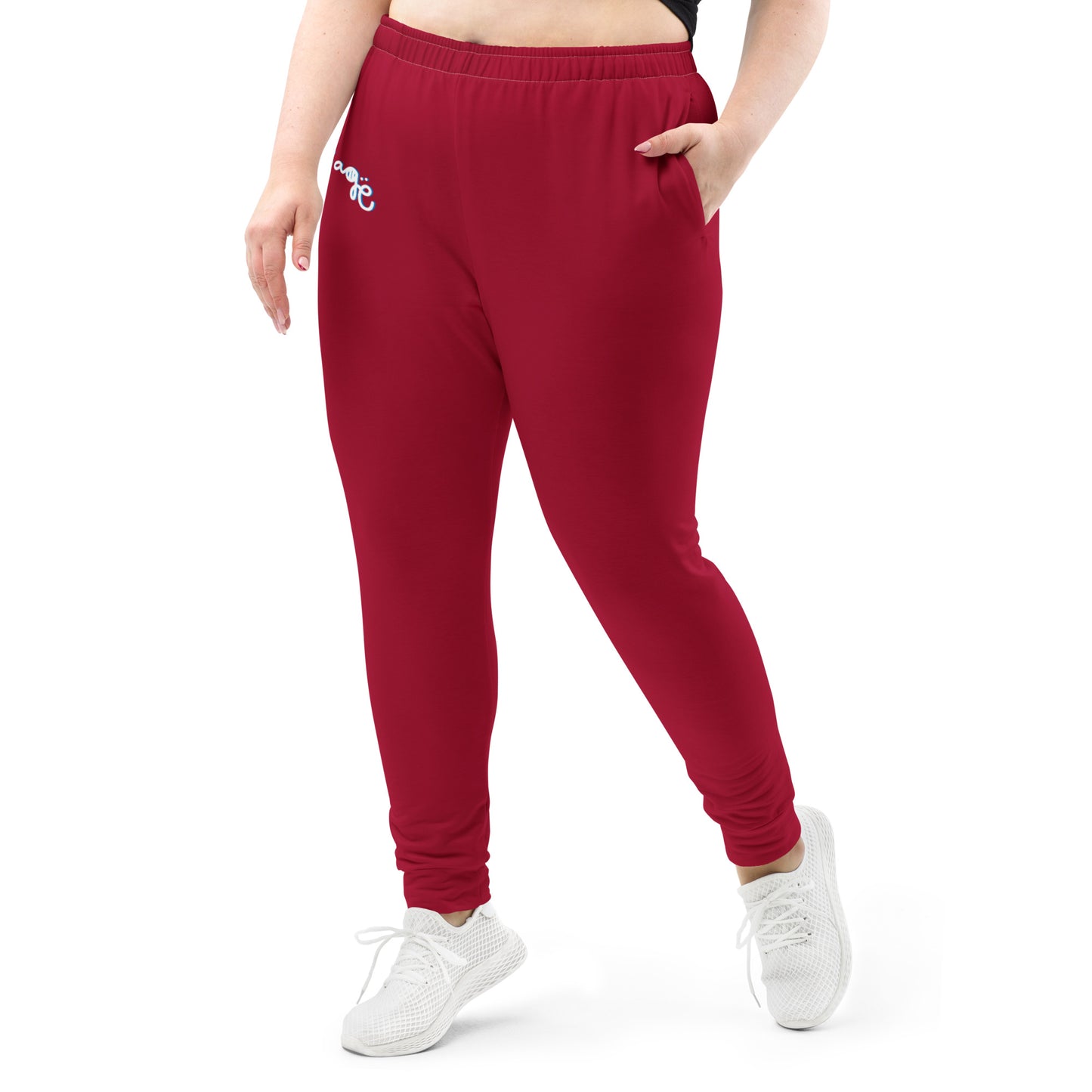 NuSage Blue Logo Women's Joggers (Cherry Red) (Plus Size)