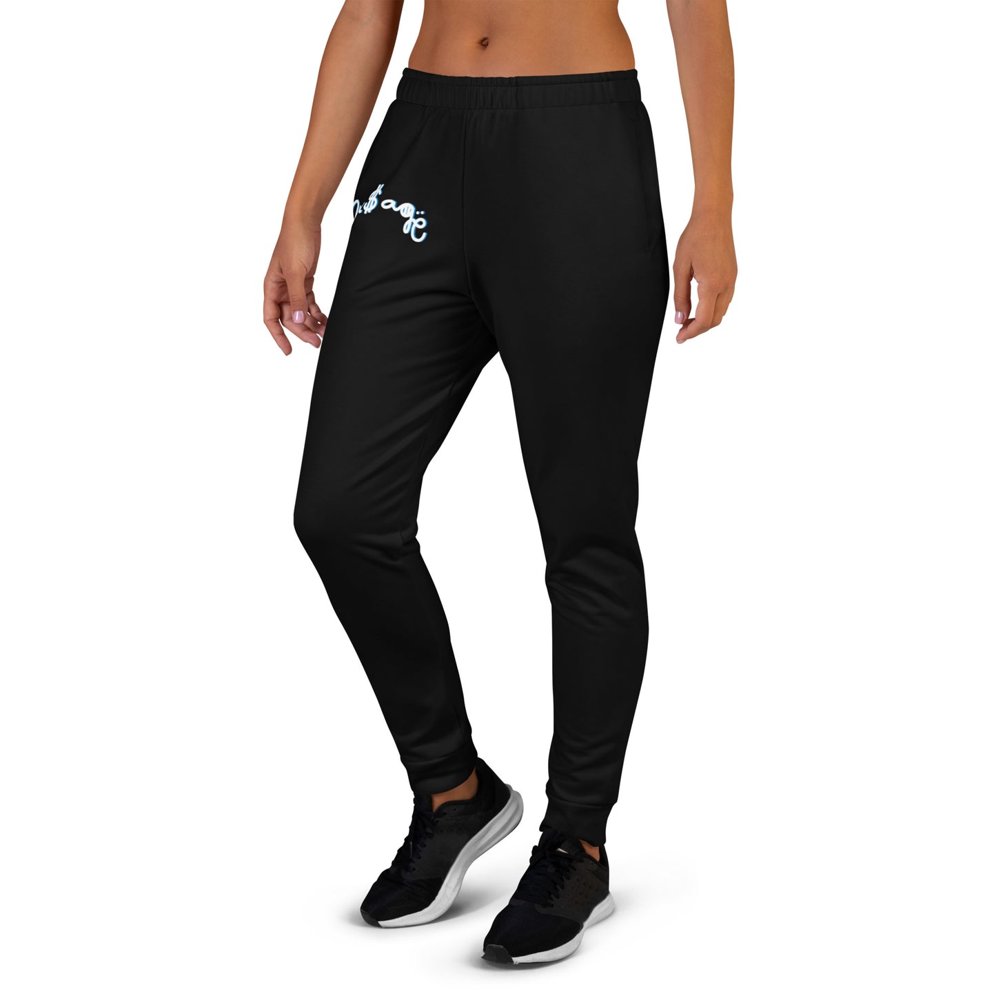 NuSage Blue Logo Women's Joggers (Black)