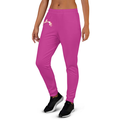 NuSage Blue Logo Women's Joggers (Dark Pink)