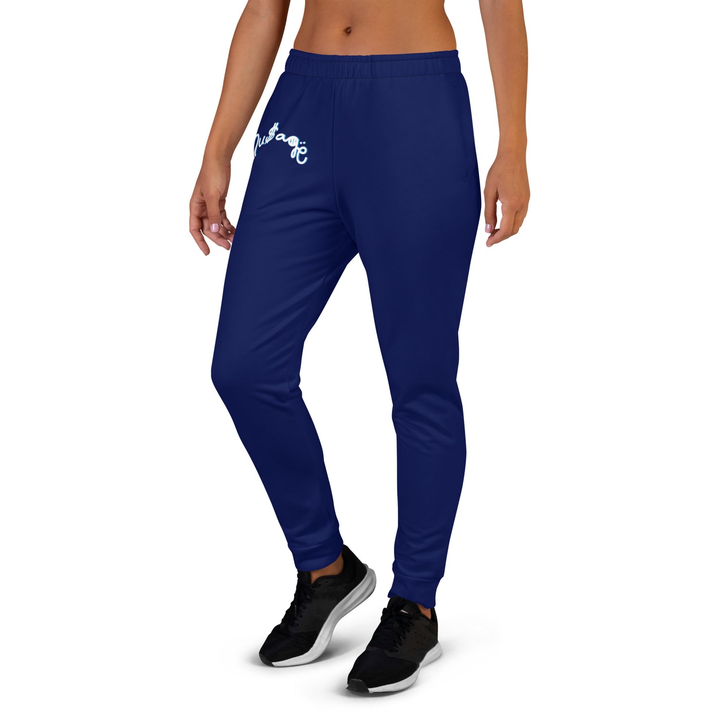 NuSage Blue Logo Women's Joggers (Midnight Navy Blue)