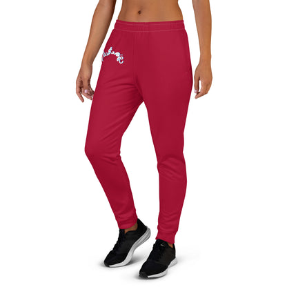 NuSage Blue Logo Women's Joggers (Cherry Red)