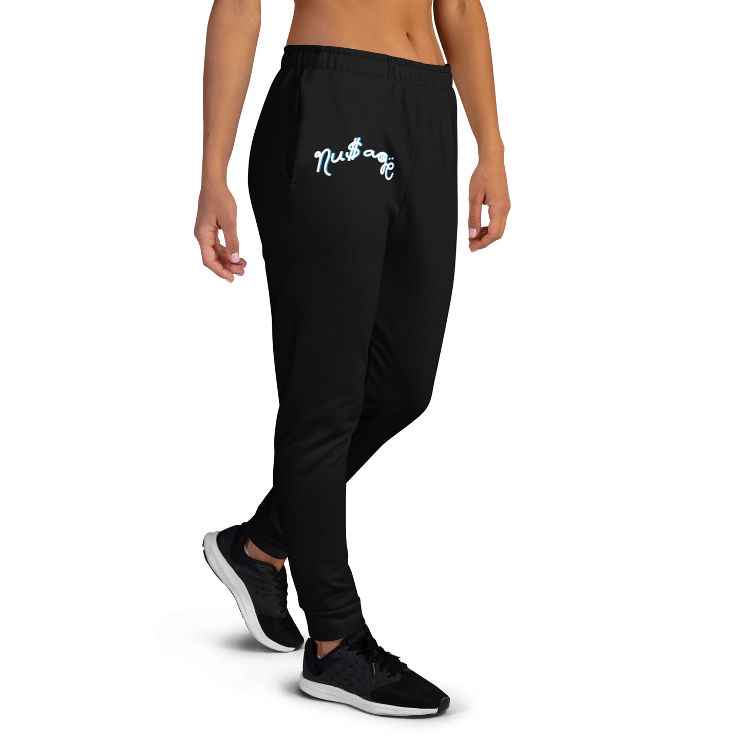 NuSage Blue Logo Women's Joggers (Black)