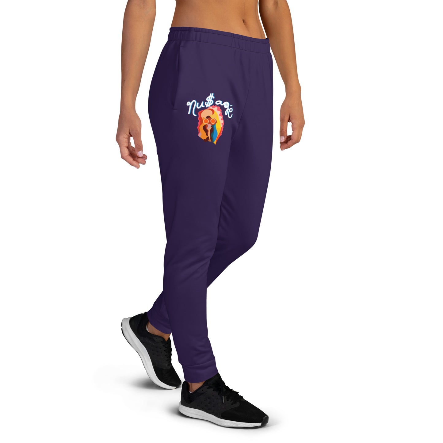 NuSage White with Blue Accent Awaken Women's Joggers (Deep Purple)