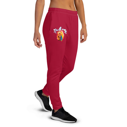 NuSage White with Blue Accent Awaken Women's Joggers (Cherry Red)