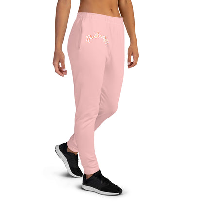 NuSage Blue Logo Women's Joggers (Soft Pink