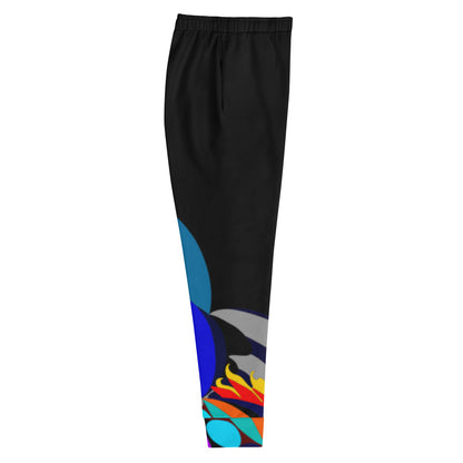 Black Flaming Legs Joggers (Plus Size)