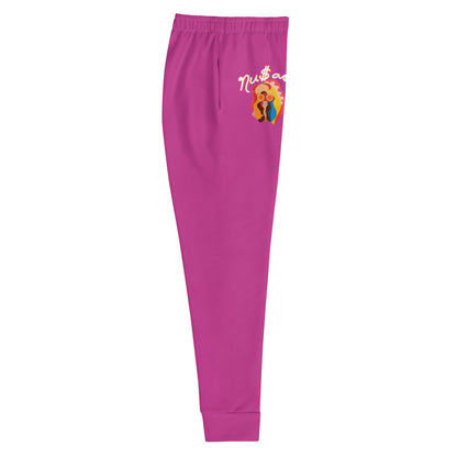 NuSage Blue Logo Emblem Women's Joggers (Dark Pink)