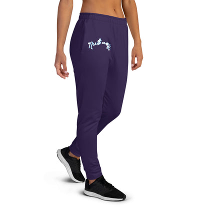 NuSage Blue Logo Women's Joggers (Deep Purple)