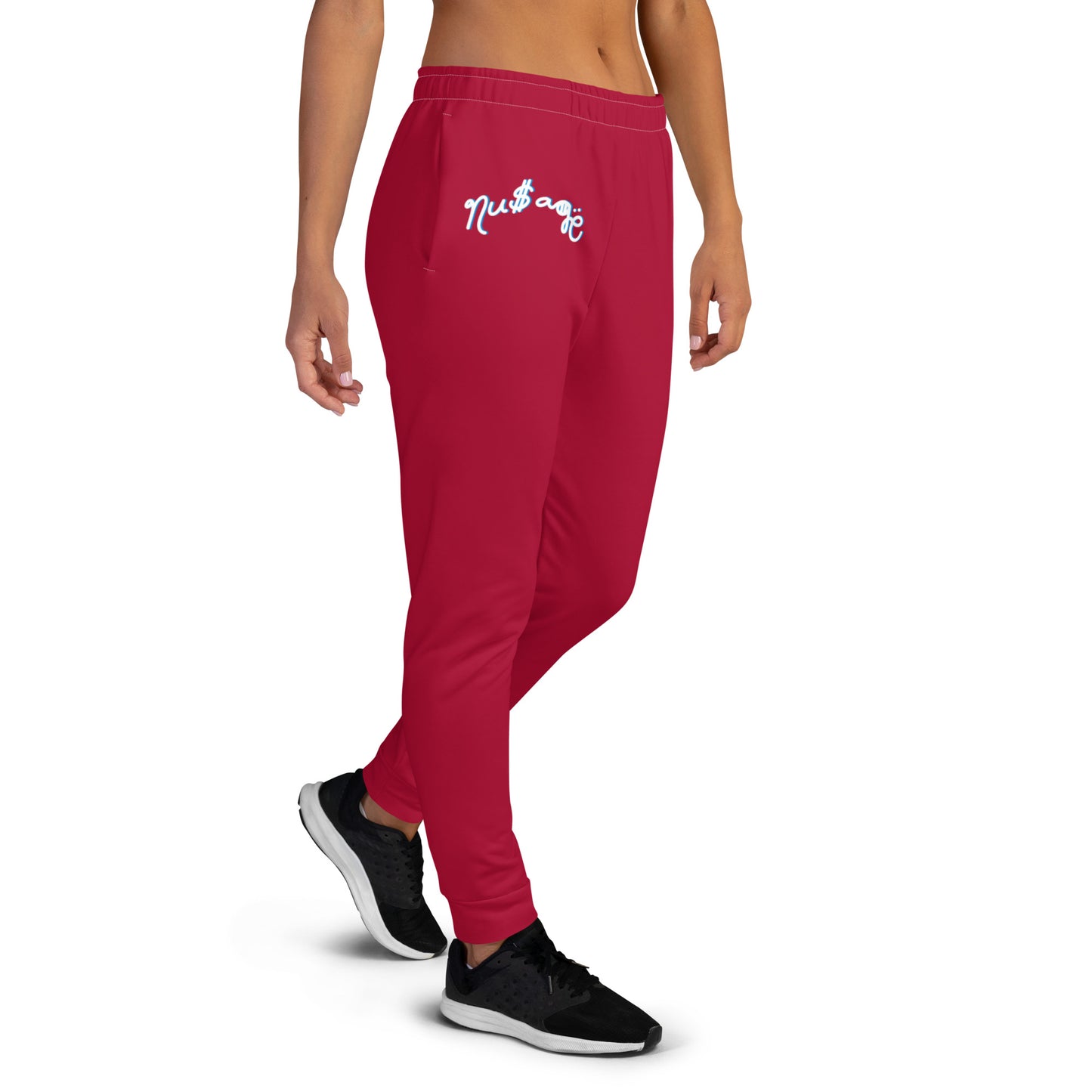 NuSage Blue Logo Women's Joggers (Cherry Red)