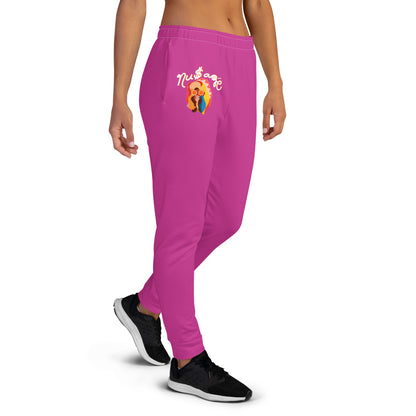 NuSage Blue Logo Emblem Women's Joggers (Dark Pink)