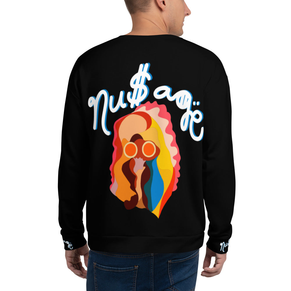 NuSage Blue Awaken on Back Sweatshirt (Black)