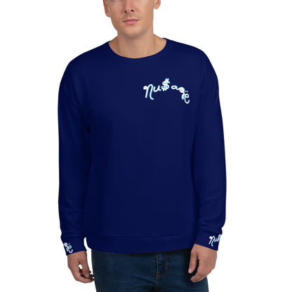 NuSage Blue Wordmark Sweatshirt (Navy Midnight Blue)