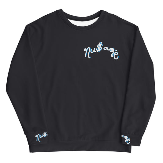 NuSage Blue Wordmark Sweatshirt  (Charcoal)