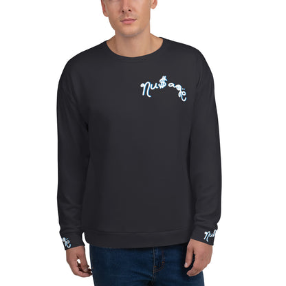 NuSage Blue Wordmark Sweatshirt  (Charcoal)