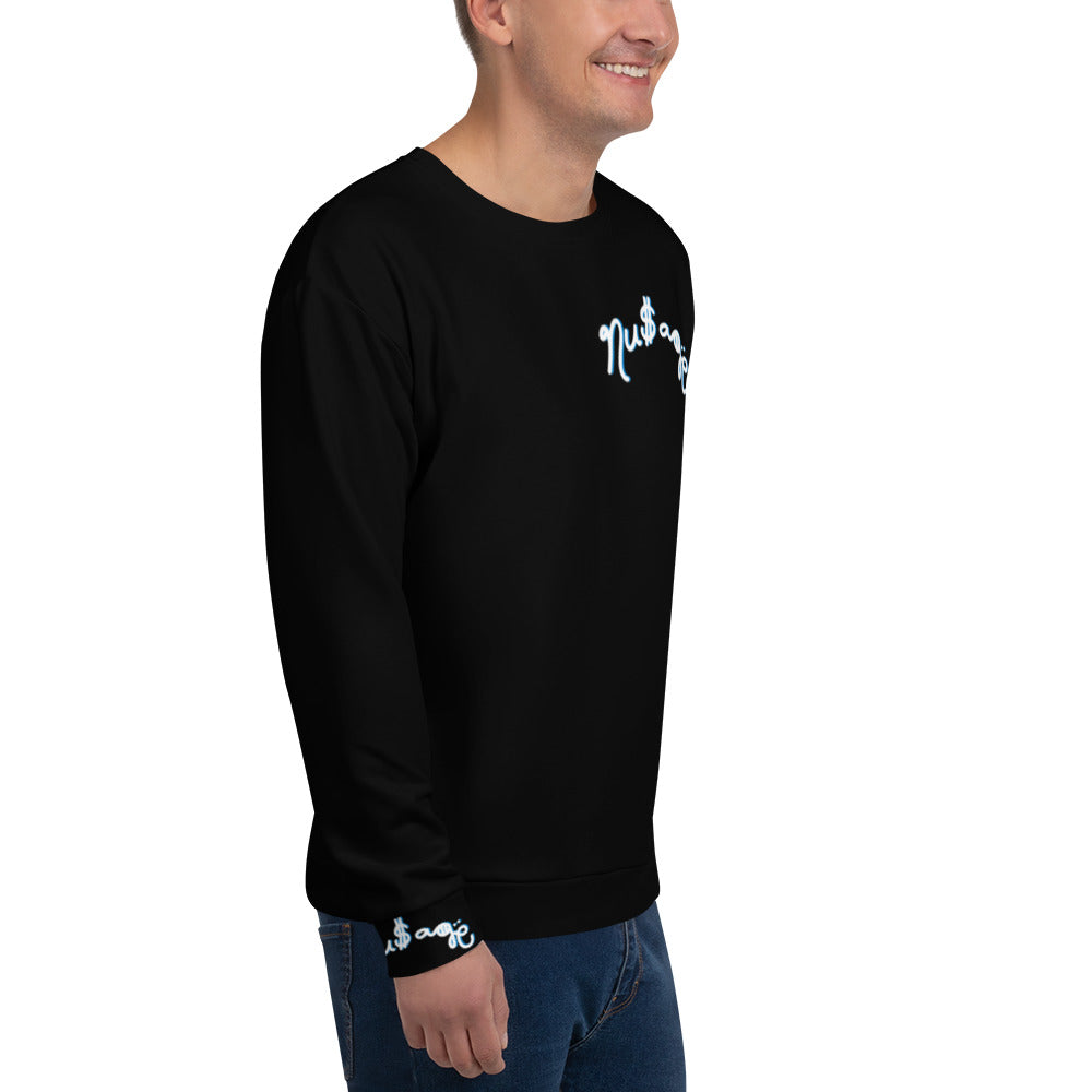 NuSage Blue Awaken on Back Sweatshirt (Black)