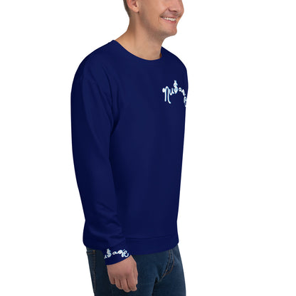 NuSage Blue Wordmark Sweatshirt (Navy Midnight Blue)