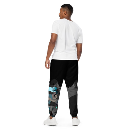 Charcoal Black Pharaoh Sky Blue Track Pants (Men's)