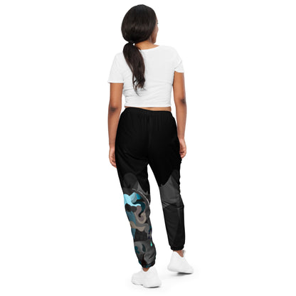 Charcoal Black Pharaoh Sky Blue Track Pants (Women's)