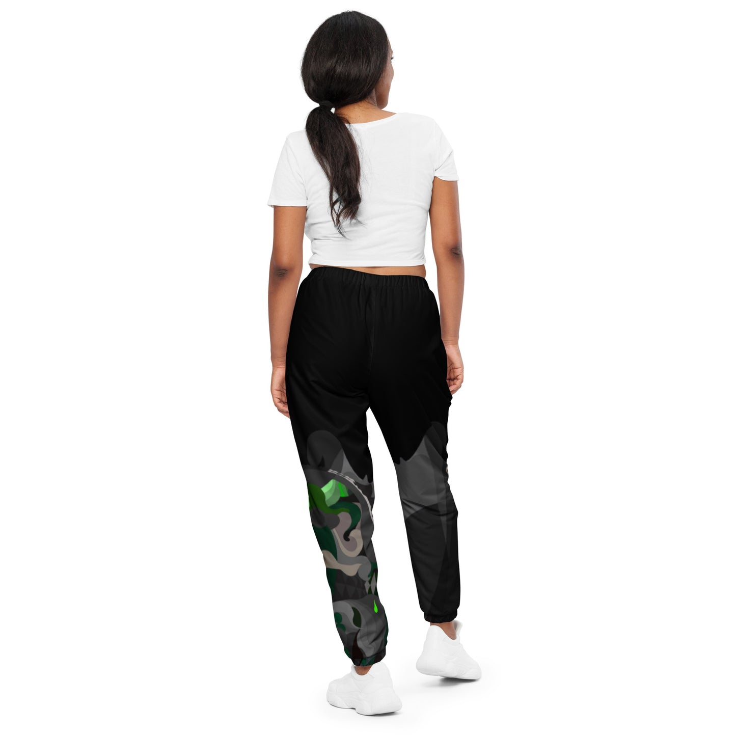 Charcoal Black Pharaoh Forest Green Track Pants (Women's)