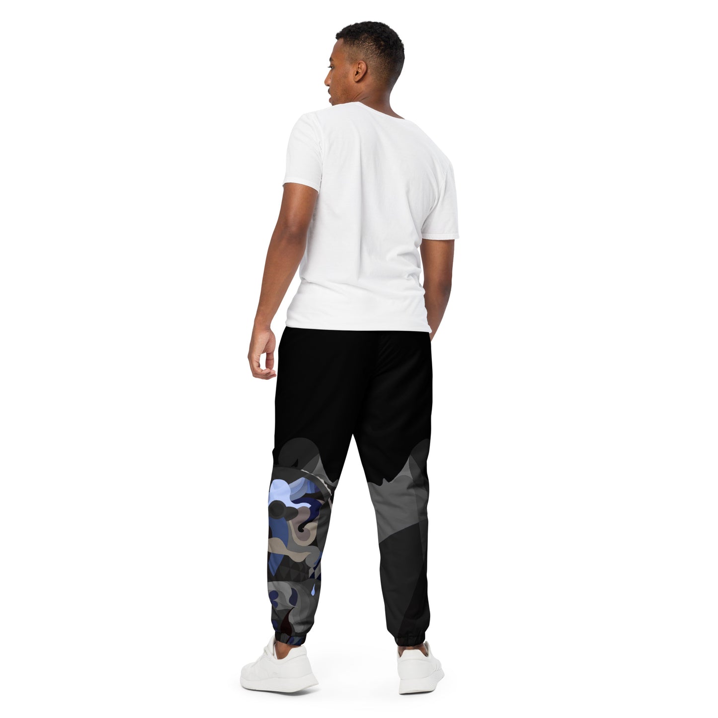 Charcoal Black Pharaoh Powder Blue Track Pants (Men’s)