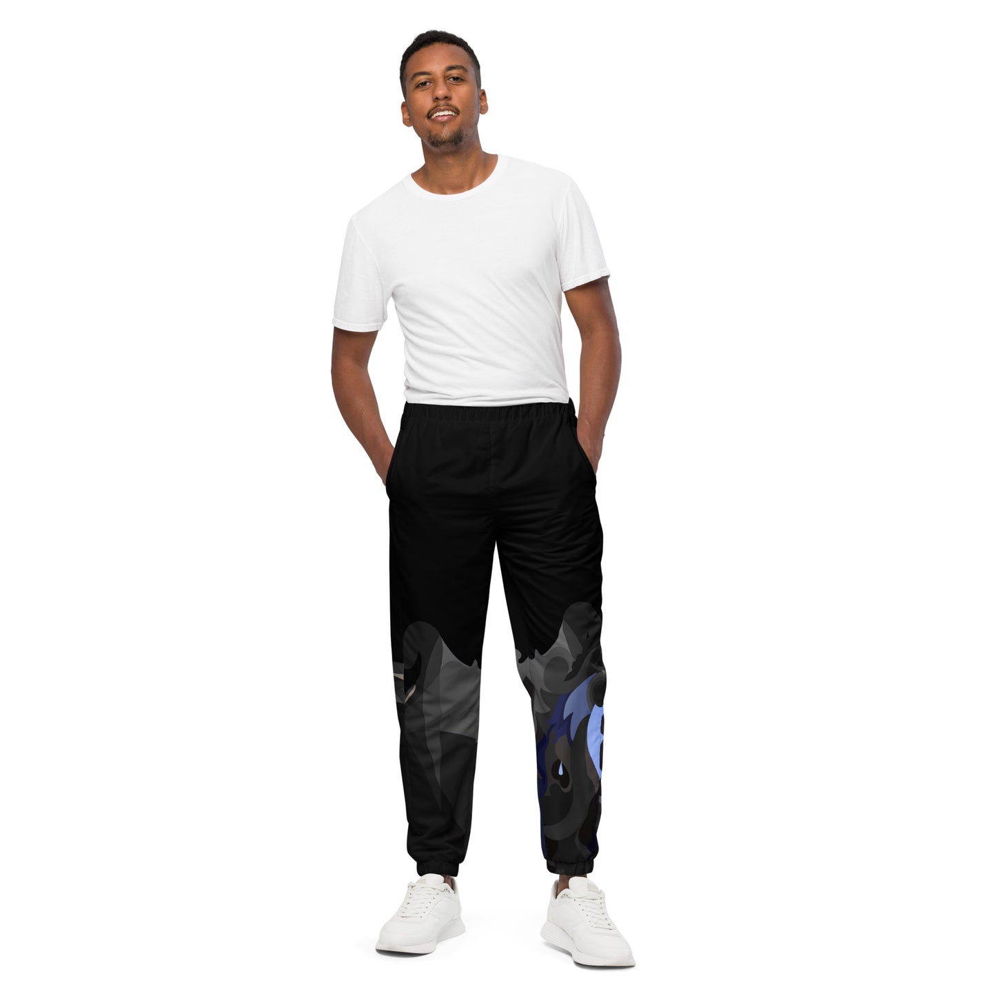 Charcoal Black Pharaoh Powder Blue Track Pants (Men’s)