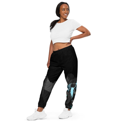 Charcoal Black Pharaoh Sky Blue Track Pants (Women's)