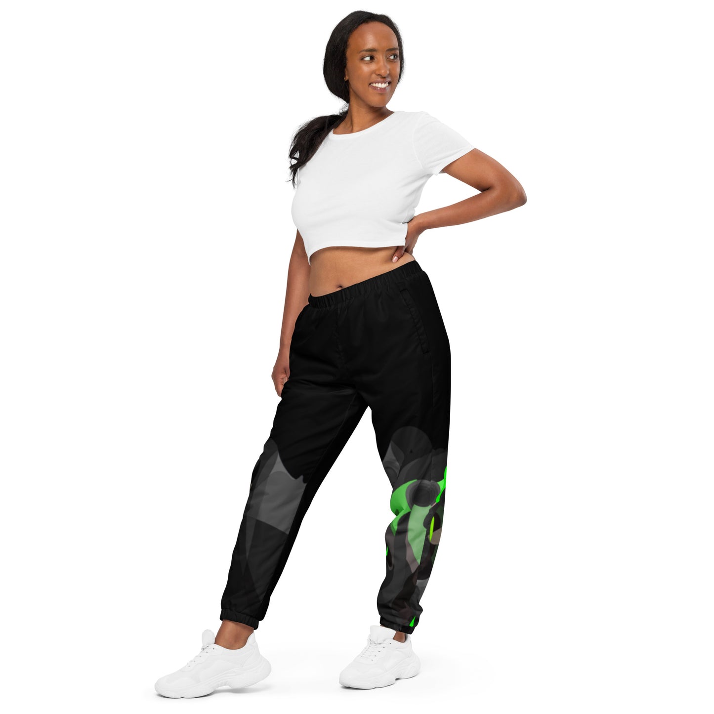 Charcoal Black Pharaoh Neon Green Track Pants (Women's)