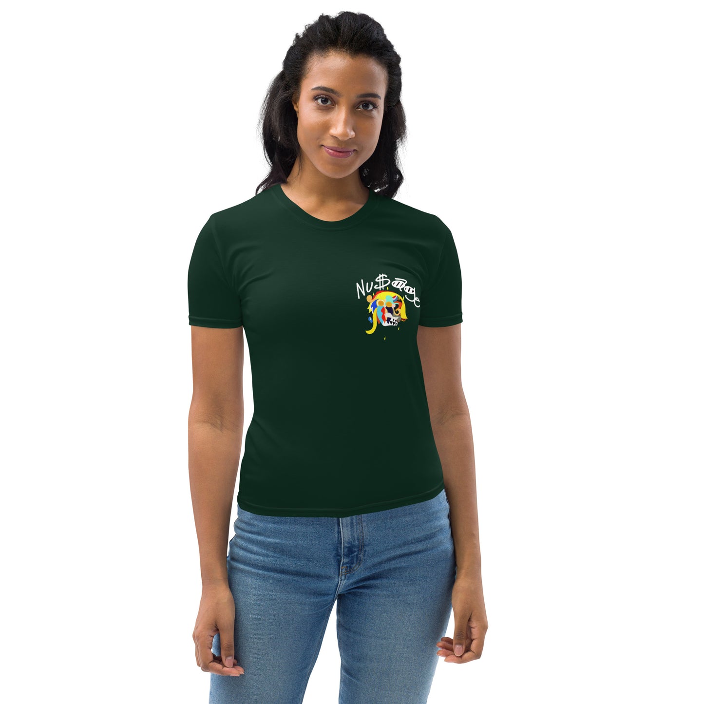 Pharaoh White Women's T-Shirt (Dark Green)