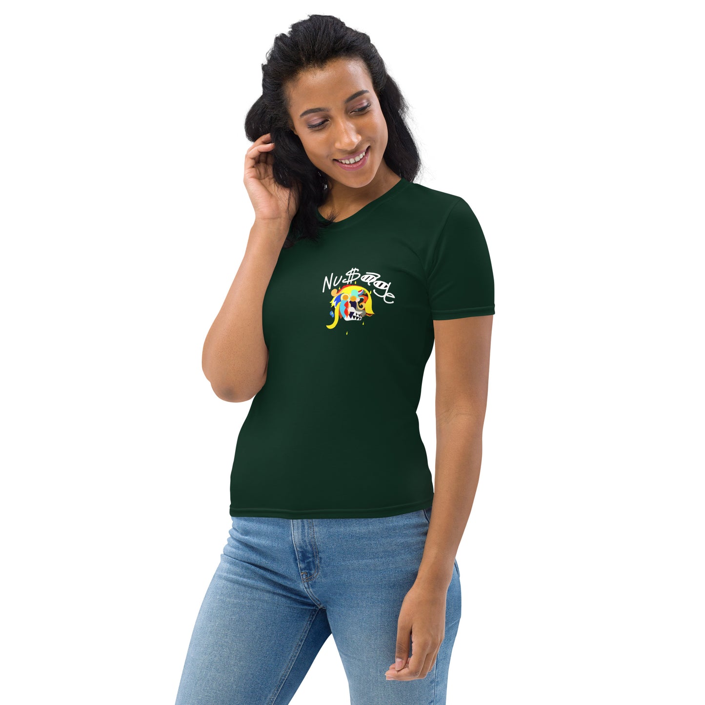 Pharaoh White Women's T-Shirt (Dark Green)