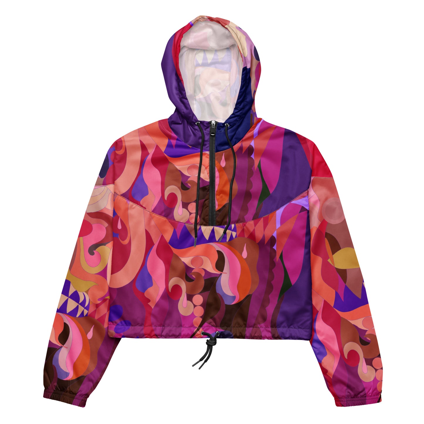 Mauve and Grapes Women’s Cropped Windbreaker