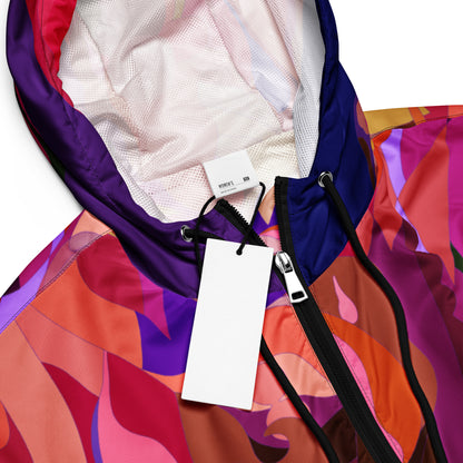 Mauve and Grapes Women’s Cropped Windbreaker