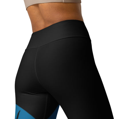 Black "Canine in Maze" Yoga Leggings