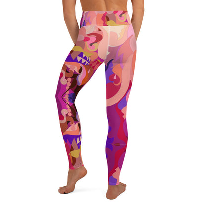 Purple and Pink Cotton Candy Yoga Leggings