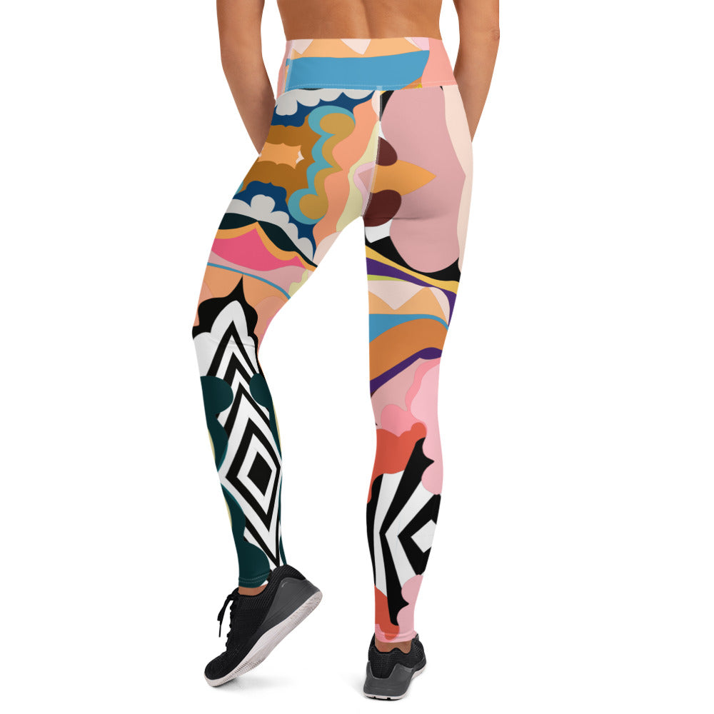 Peachy Blue Lips Yoga Leggings