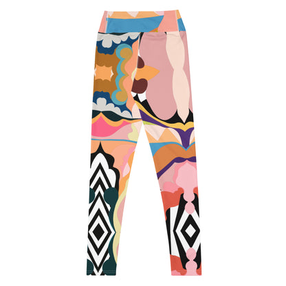 Peachy Blue Lips Yoga Leggings