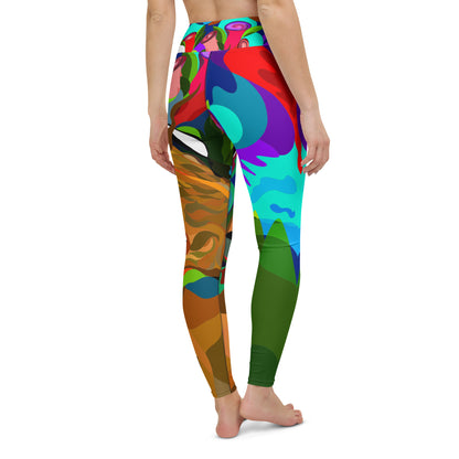 Jungle Eyes in Tulips Yoga Leggings