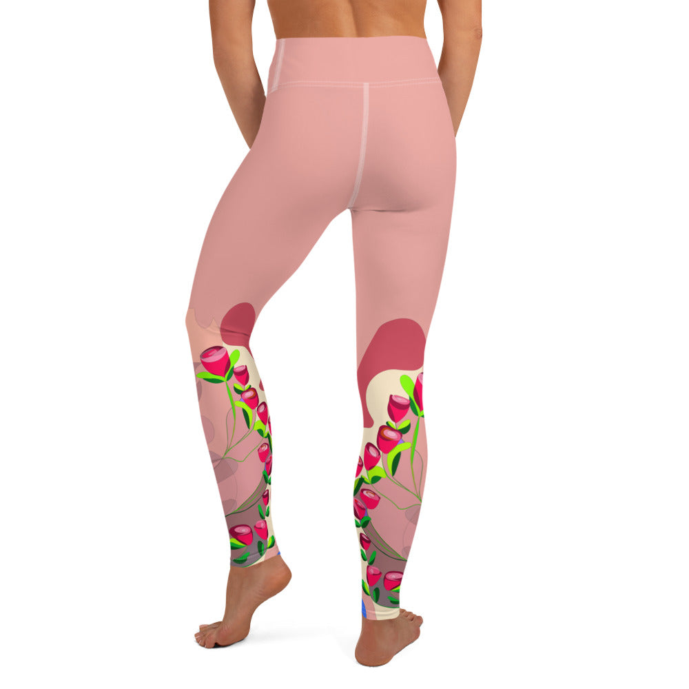 Shimmering Blush Dragon Back Yoga Leggings