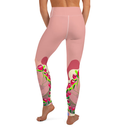 Shimmering Blush Dragon Back Yoga Leggings