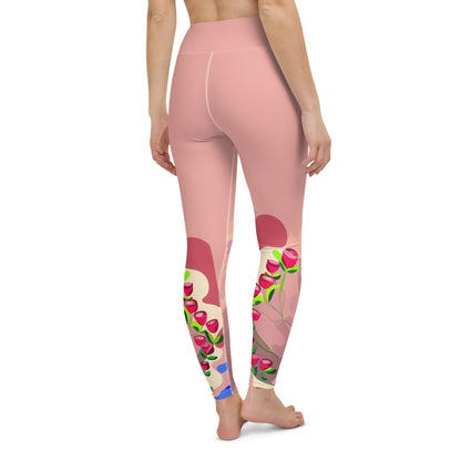 Shimmering Blush Dragon Back Yoga Leggings