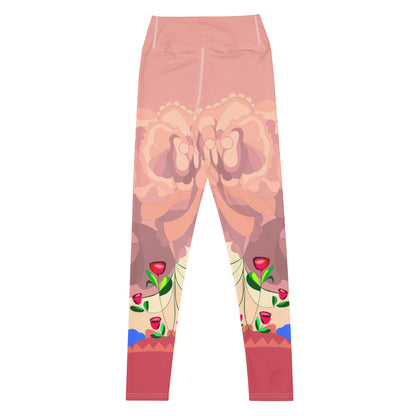 Shimmering Blush Dragon Yoga Leggings - (High)